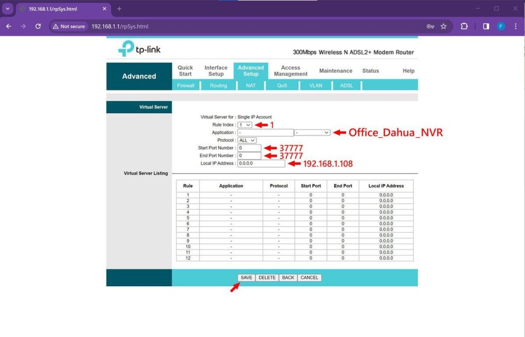 آموزش جامع انتقال تصویر دوربین مداربسته با پورت فورواردینگ مودم 6 dahua port forwarding 14